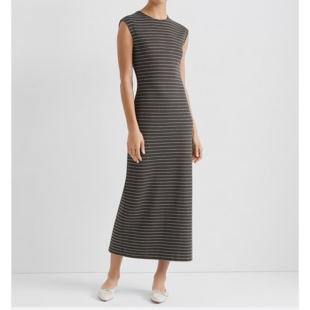 Club Monaco Striped Sleeveless Maxi Dress - Green and White, Size 2 NWT